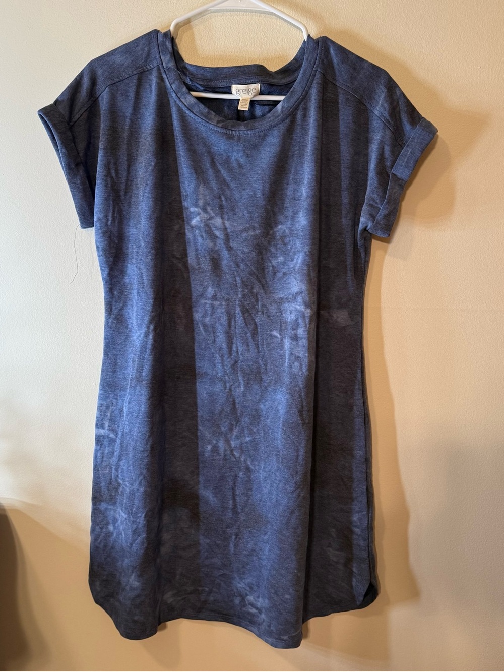Grege Navy Tie-Dye Short Sleeve Mini Dress